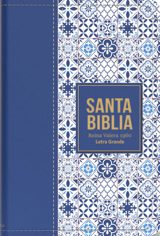 Image of Biblia RVR 1960 Letra Grande Tamaño Manual Símil Piel Azul Claro