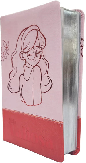 Biblia TLA Valiosa Mediana Letra Grande Símil Piel Rosa Rojo