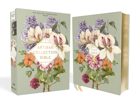 Image of NASB, ARTISAN COLLECTION BIBLE, LEATHERSOFT, SAGE FLORAL, RED LETTER, 1995 TEXT, COMFORT PRINT