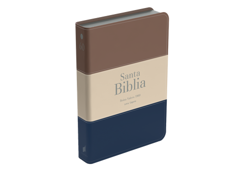 Image of Biblia RVR 1960 Letra Gigante 14 puntos Símil Piel Tricolor Marrón Beige Azul