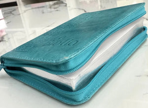 Biblia TLA Chica Letra Chica Símil Piel Turquesa Cierre