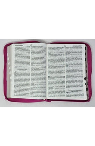 Image of Biblia RVR 1960 Letra Súper Gigante Tricolor Fucsia Palo Rosa Fucsia con Cierre con Índice