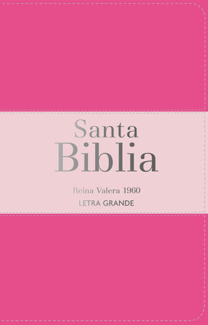 Biblia RVR 1960 Letra Grande Tamaño Manual Tricolor Fucsia Palo Rosa Fucsia con Cierre e Índice