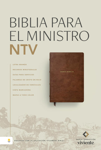 Image of Biblia NTV Ministro Letra Grande Filament Símil Piel Café