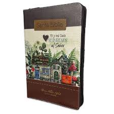 Biblia RVR 1960 Para Mujeres Letra Grande 12 Puntos Mamual Cierre Fantasía Café Yo y mi Casa