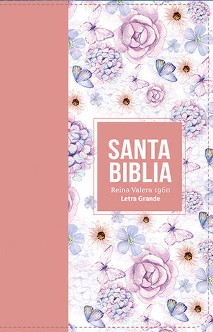 Image of Biblia RVR 1960 Letra Grande Tamaño Manual Símil Piel Rosa Claro
