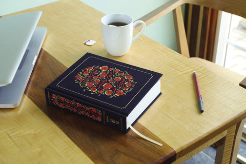 Image of NIV, JOURNAL THE WORD BIBLE FOR WOMEN, CLOTH OVER BOARD, NAVY, RED LETTER, COMFORT PRINT: 500+ PROMPTS TO ENCOURAGE JOURNALING AND REFLECTION