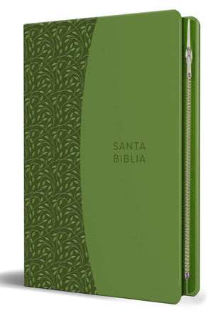Biblia RVR 1960 Letra Grande Símil Piel Verde con Cierre