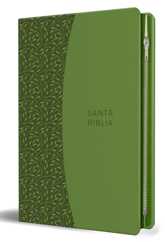 Image of Biblia RVR 1960 Letra Grande Símil Piel Verde con Cierre