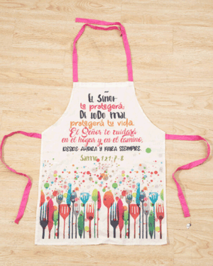 Delantal/mandil de algodón. El Señor te protegerá