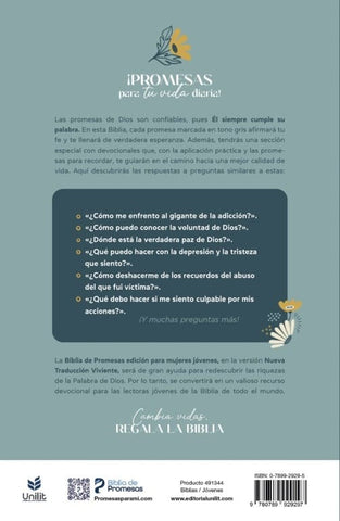 Image of Biblia NTV de Promesas Edición para Mujeres Jóvenes Tapa Dura