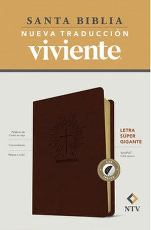 Biblia NTV Letra Súper Gigante Café Oscuro Símil Piel con Índice
