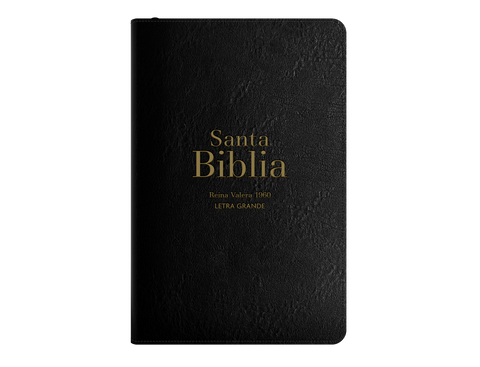 Image of Biblia RVR 1960 Letra Grande Tamaño Manual Símil Piel Negro con Cierre e Índice