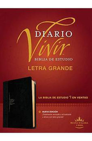 Biblia RVR 1960 de Estudio Diario Vivir Letra GrandeNegro Ónice Sentipiel