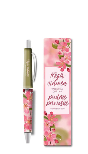 Pack Bolígrafo con Marcador de Libro. Mujer Virtuosa