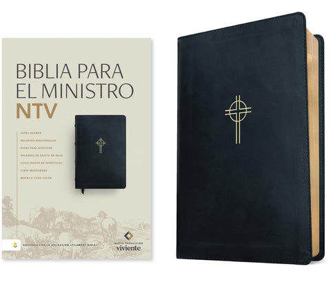Image of Biblia NTV Ministro Letra Grande Filament Símil Piel Negro