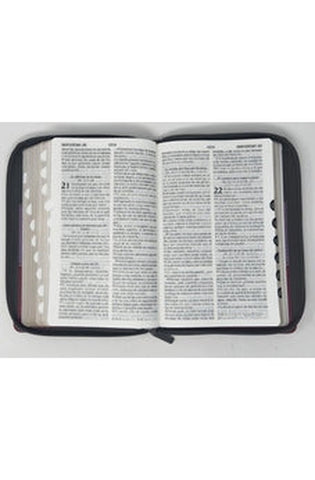 Image of Biblia RVR 1960 Letra Grande Tamaño Manual Tricolor Marrón Lila Claro Violeta con Cierre con Índice