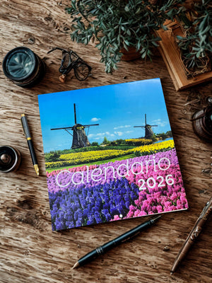 Calendario Paisajes 2026 Molinos entre flores