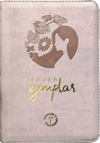 Image of Biblia TLA Mujer Ejemplar Mediana Letra Grande Símil Piel Beige Cierre PJR