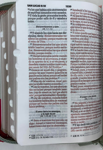 Image of Biblia RVR 1960 Bolsillo Símil Piel Tricolor Rosa Gris Fucsia con Índice