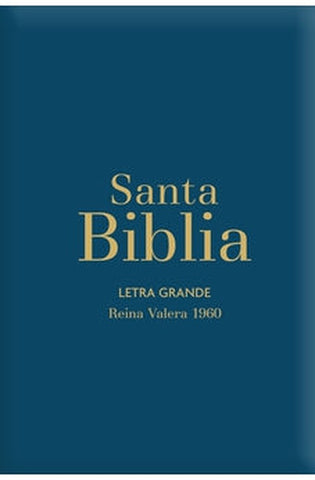 Image of Biblia RVR 1960 Letra Grande Tamaño Manual Azul Acero con Cierre e Índice