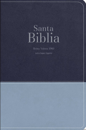 Biblia RVR 1960 Letra Súper Gigante Símil Piel Duotone Azul Marino Oscuro