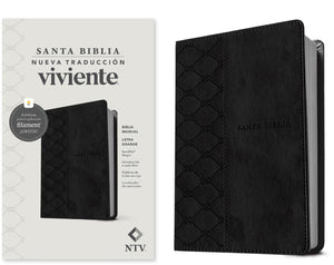 Biblia NTV Letra Grande Tamaño Manual con Filament Símil Piel Negro Letra Roja