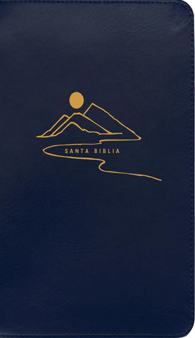 Image of Biblia NTV Compacta Letra Gigante con Filament Símil Piel Azul Letra Roja Cierre