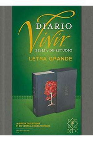 Biblia NTV de Estudio Diario Vivir Letra GrandeGris Tapa Dura de Tela