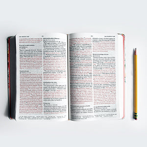 Biblia RVR 1960 Letra Grande Tamaño Manual Flores Naranjas Tapa Dura