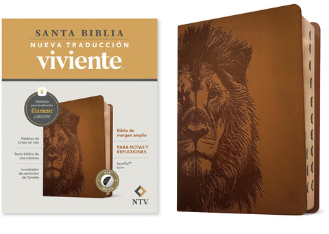 Image of Biblia NTV Margen Amplio Filament Símil Piel León Índice