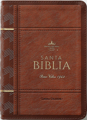 Biblia RVR 1960 Letra Grande Tamaño Manual Neoclassic Café Claro Símil Piel