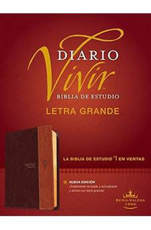 Biblia RVR 1960 de Estudio Diario Vivir Letra GrandeCafé Café Claro Sentipiel