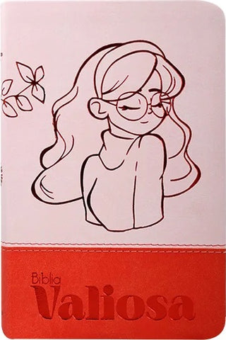 Image of Biblia TLA Valiosa Mediana Letra Grande Símil Piel Rosa Rojo