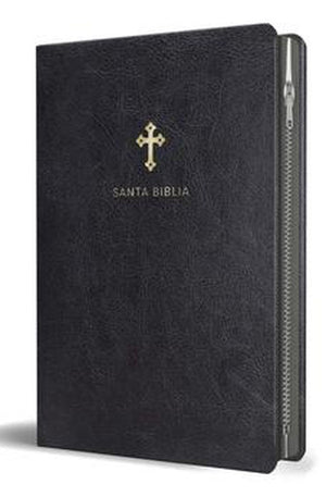 Biblia RVR 1960 Letra Grande Símil Piel Negra con Cierre