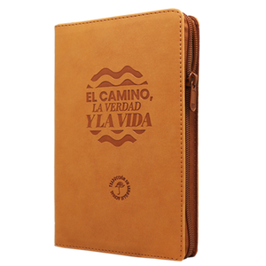 Biblia TLA El Camino La Verdad y La Vida Mediana Letra Grande Símil Piel Miel Código QR