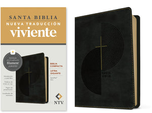 Biblia NTV Compacta Letra Gigante con Filament Símil Piel Gris Letra Roja