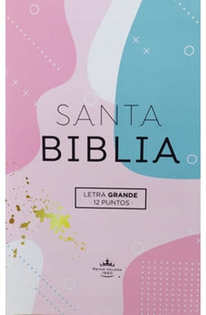 Biblia RVR 1960 Letra Grande Tamaño Manual Tapa Flex Pastel Tricolor