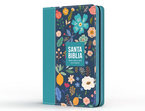 Image of Biblia RVR 1960 Letra Gigante 14 puntos Símil Piel Verde Turquesa con Cierre e Índice