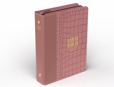 Image of Biblia RVR 1960 Compacta Letra Grande 11 puntos Símil Piel Piel Rosa Oscuro con Cierre y Índice
