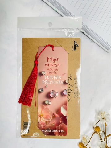 Image of Marcador de Libro con Tassel. Mujer Virtuosa