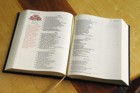 Image of NIV, JOURNAL THE WORD BIBLE FOR WOMEN, CLOTH OVER BOARD, NAVY, RED LETTER, COMFORT PRINT: 500+ PROMPTS TO ENCOURAGE JOURNALING AND REFLECTION