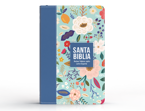 Image of Biblia RVR 1960 Letra Gigante 14 puntos Símil Piel Azul Cobalto con Cierre e Índice