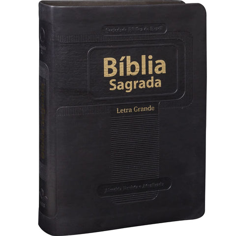Image of Biblia Em Portugués RA045LG Tapa Imitación Cuero Negro