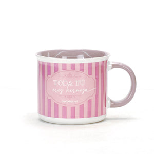 Taza 18 OZ Colección Mujer Virtuosa Toda tú eres Hermosa