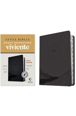 Image of Biblia NTV Compacta Carbón Símil Piel con Índice