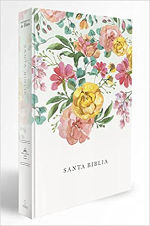 Biblia RVR 1960 Letra Grande Tamaño Manual Flores Naranjas Tapa Dura