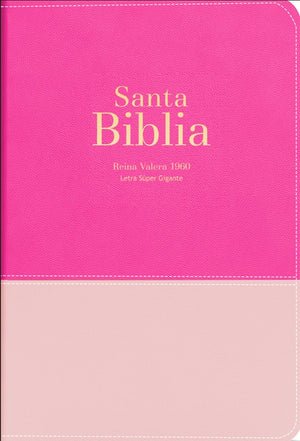 Biblia RVR 1960 Letra Súper Gigante Símil Piel Duotone Rubor Frambuesa