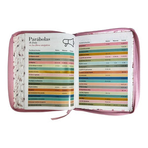 Biblia RVR 1960 Letra Gigante Símil Piel Mariposas Rosa con Índice y Cierre