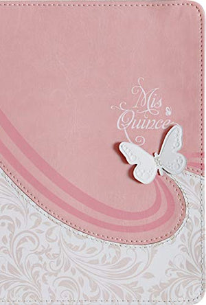 Biblia RVR 1960 Mis Quince Rosa y Blanco Símil Piel